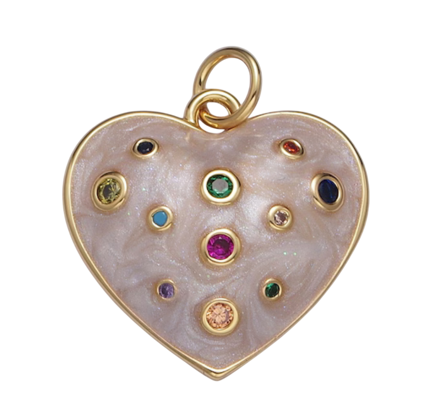 Pearly pink heart charm