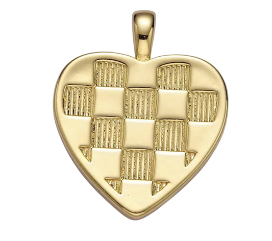 Gold checkered heart