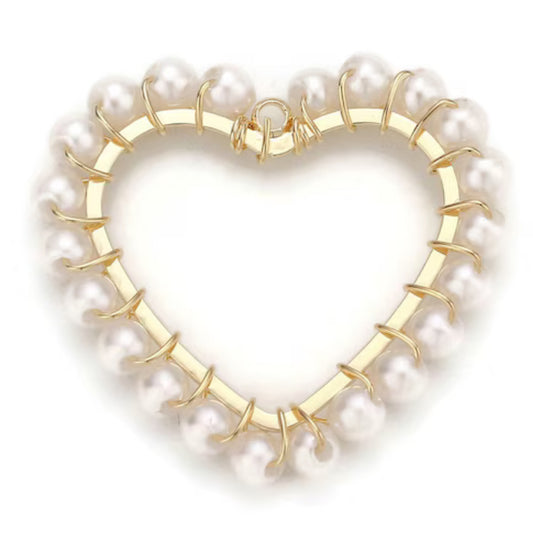 Wire wrap pearl heart