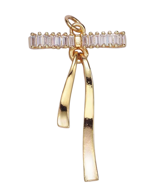 Gold bow charm