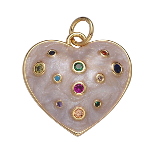 Pearly pink heart charm