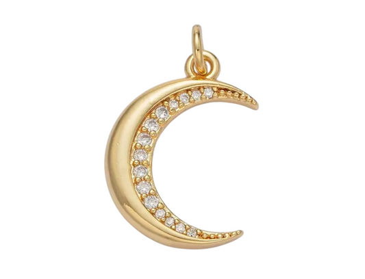 Gold moon charm